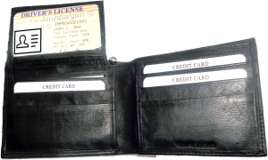 lot of 3 new men's soft leather black billfold wallet 9 credit card 2 id new - Image 3