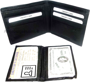 lot of 3 new men's soft leather black billfold wallet 9 credit card 2 id new - Image 4
