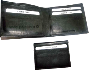 lot of 3 new men's soft leather black billfold wallet 9 credit card 2 id new - Image 5