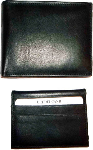 lot of 3 new men's soft leather black billfold wallet 9 credit card 2 id new - Image 8