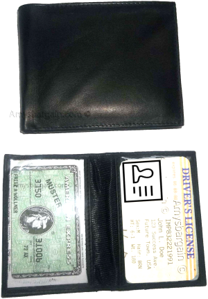 lot of 3 new men's soft leather black billfold wallet 9 credit card 2 id new - Image 9