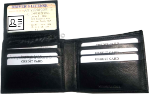 lot of 3 new men's soft leather black billfold wallet 9 credit card 2 id new - Image 10