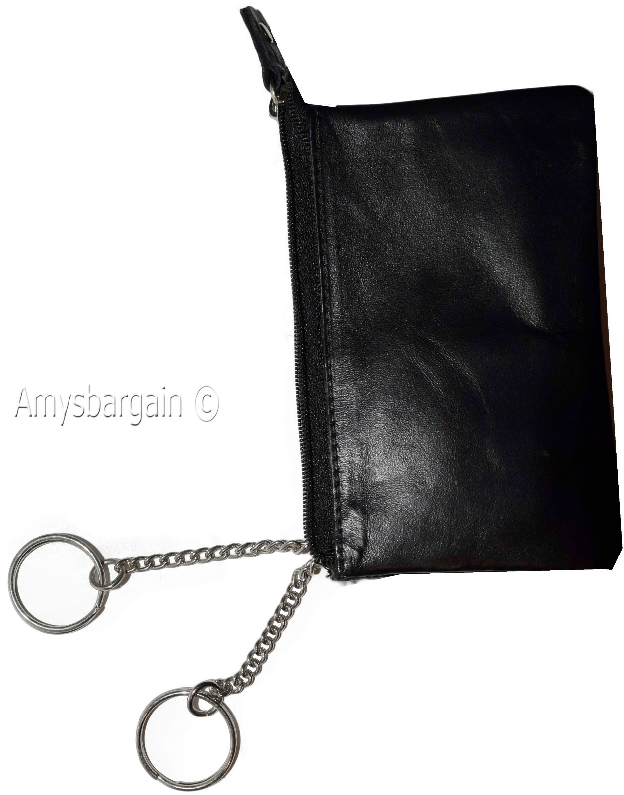 lot of 4 leather change purse ladies wallet black mini pocket zip coin case bn - Image 6