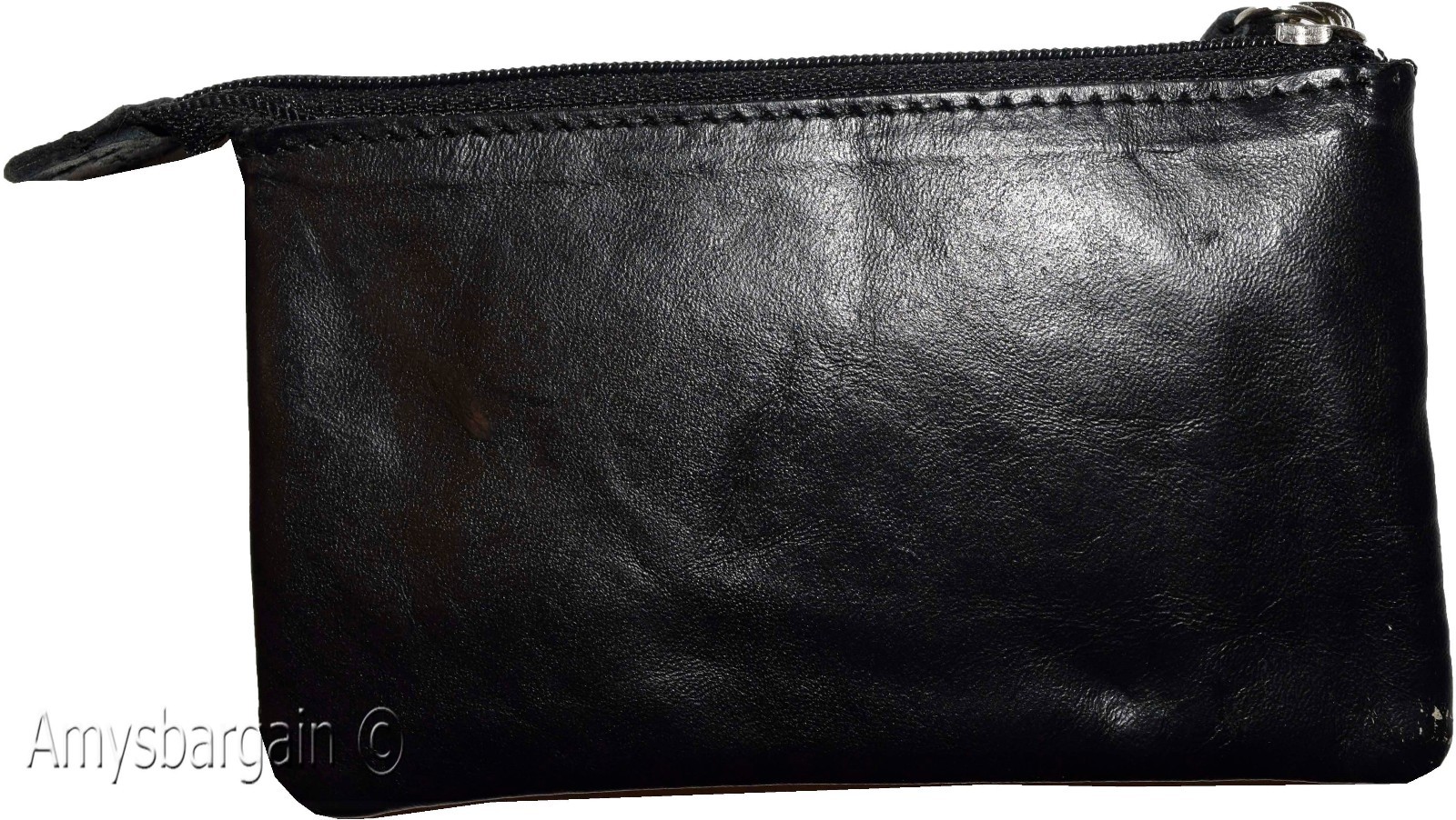 lot of 4 leather change purse ladies wallet black mini pocket zip coin case bn - Image 9