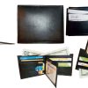 lot of 4 man's bifold leather new tan wallet 12 credit cards 2 ids 2 bill slots