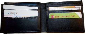 lot of 4 man's bifold leather new tan wallet 12 credit cards 2 ids 2 bill slots - Image 8