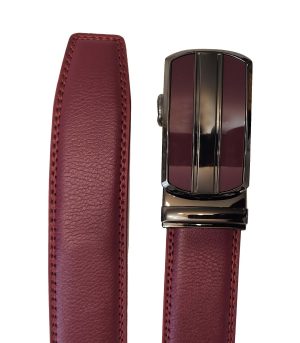 men's belt leather dress belt automatic lock men's leather belt up to 50" 7860 - Image 4