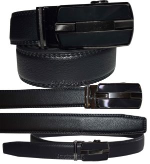 men's belt leather dress belt automatic lock men's leather belt up to 50" 7860 - Image 5