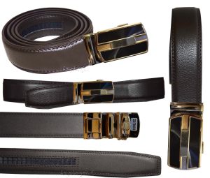 men's belt leather dress belt automatic lock men's leather belt up to 50" 7860 - Image 6
