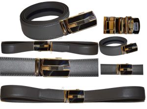 men's belt leather dress belt automatic lock men's leather belt up to 50" 7860 - Image 7