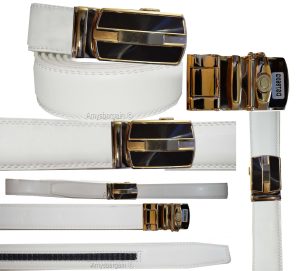 men's belt leather dress belt automatic lock men's leather belt up to 50" 7860 - Image 8
