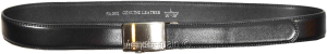 men's black leather dress belt (XL) auto-lock belt men's white quick lock belt. - Image 11
