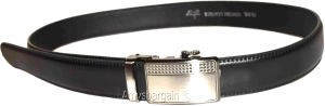 men's black leather dress belt (XL) auto-lock belt men's white quick lock belt. - Image 3
