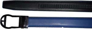 mens blue replacement leather waist belts waistband new auto-lock Buckle XL - Image 5