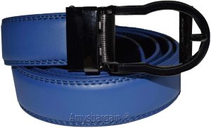 mens blue replacement leather waist belts waistband new auto-lock Buckle XL - Image 8