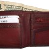 men's wallet Leather man's 6 credit card space zip change purse Sued interior bn