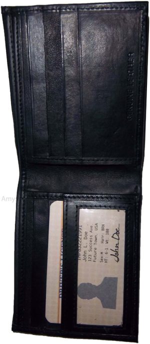 men's wallet billfold new leather wallet id cases 2 bill pockets 6 card holder - Image 13