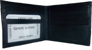 men's wallet billfold new leather wallet id cases 2 bill pockets 6 card holder - Image 3