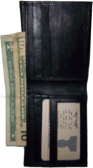 men's wallet billfold new leather wallet id cases 2 bill pockets 6 card holder - Image 10