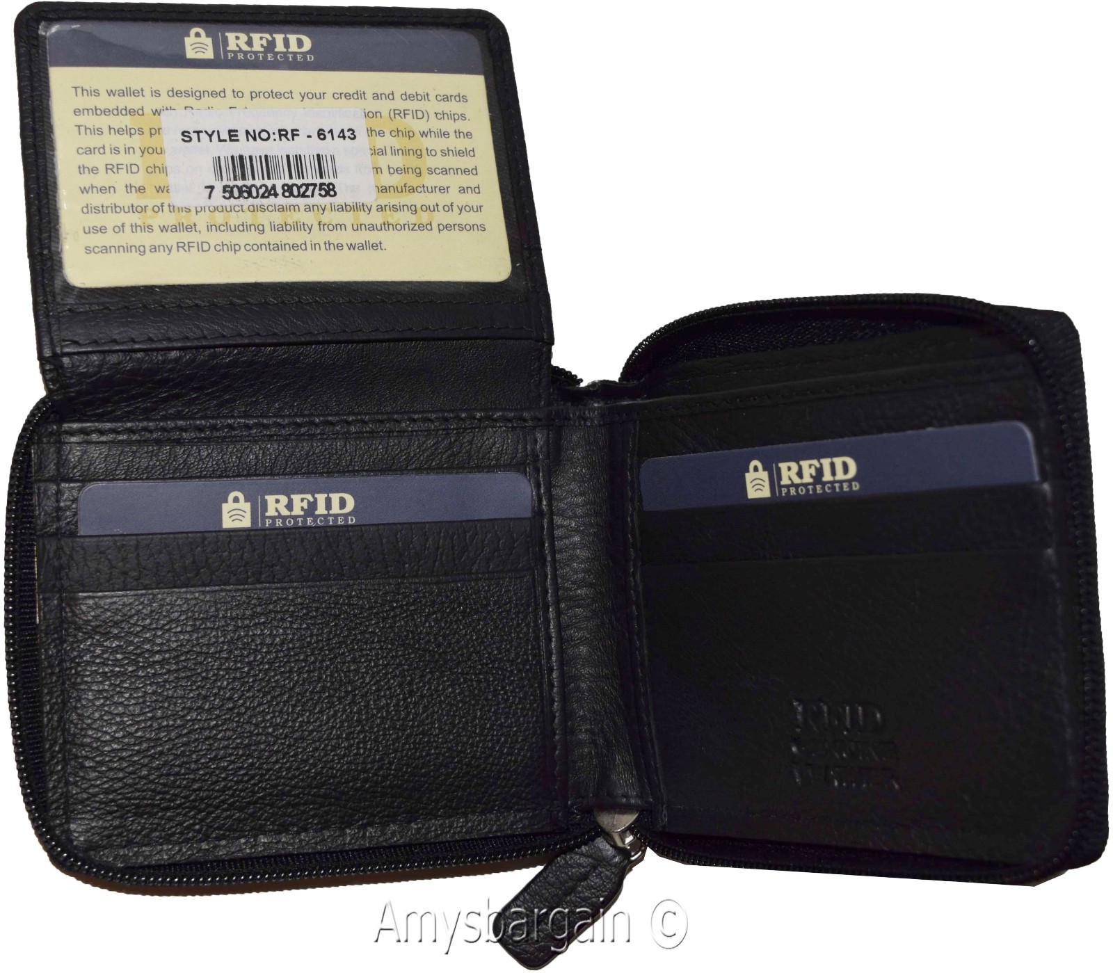 men's wallet rfid genuine leather bifold 2 bill slots 1 new wallet in box - Image 10