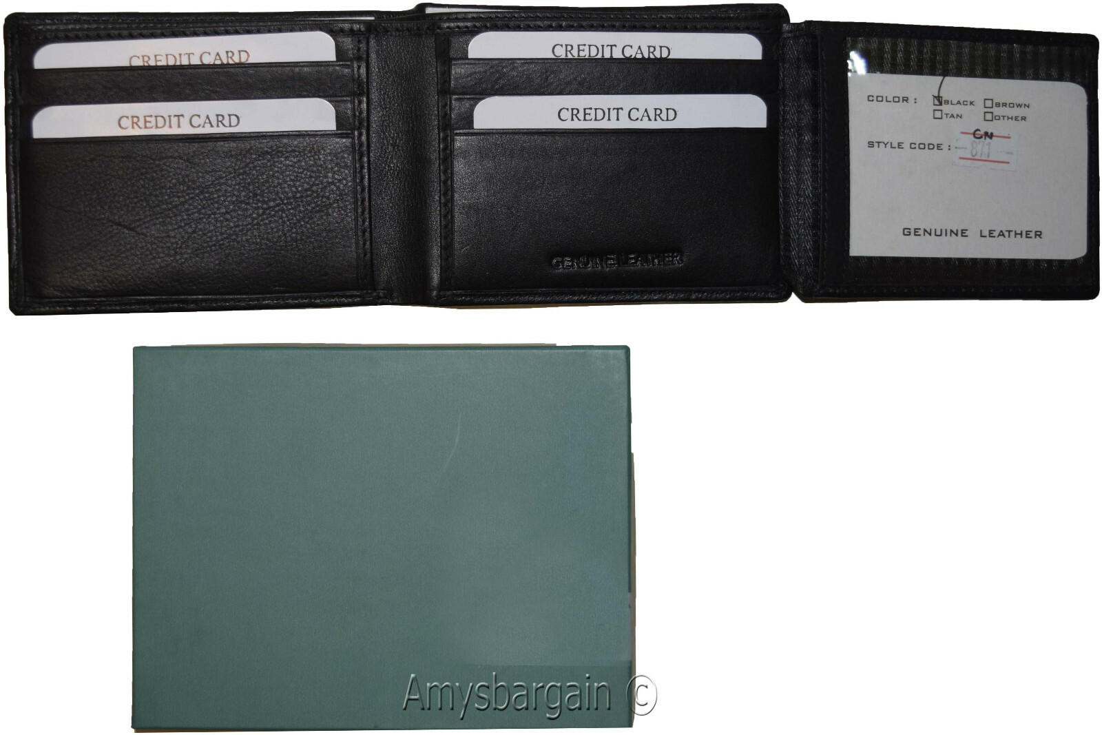 men's wallet rfid genuine leather wallet bifold wallet 12 credit card new in box - Image 6