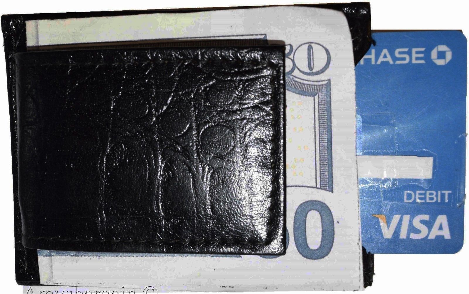 money clip crocodile skin printed leather credit card/bills fits all types bills - Image 3