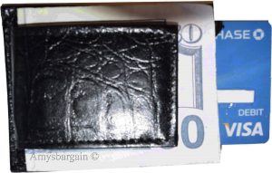 money clip crocodile skin printed leather credit card/bills fits all types bills - Image 7