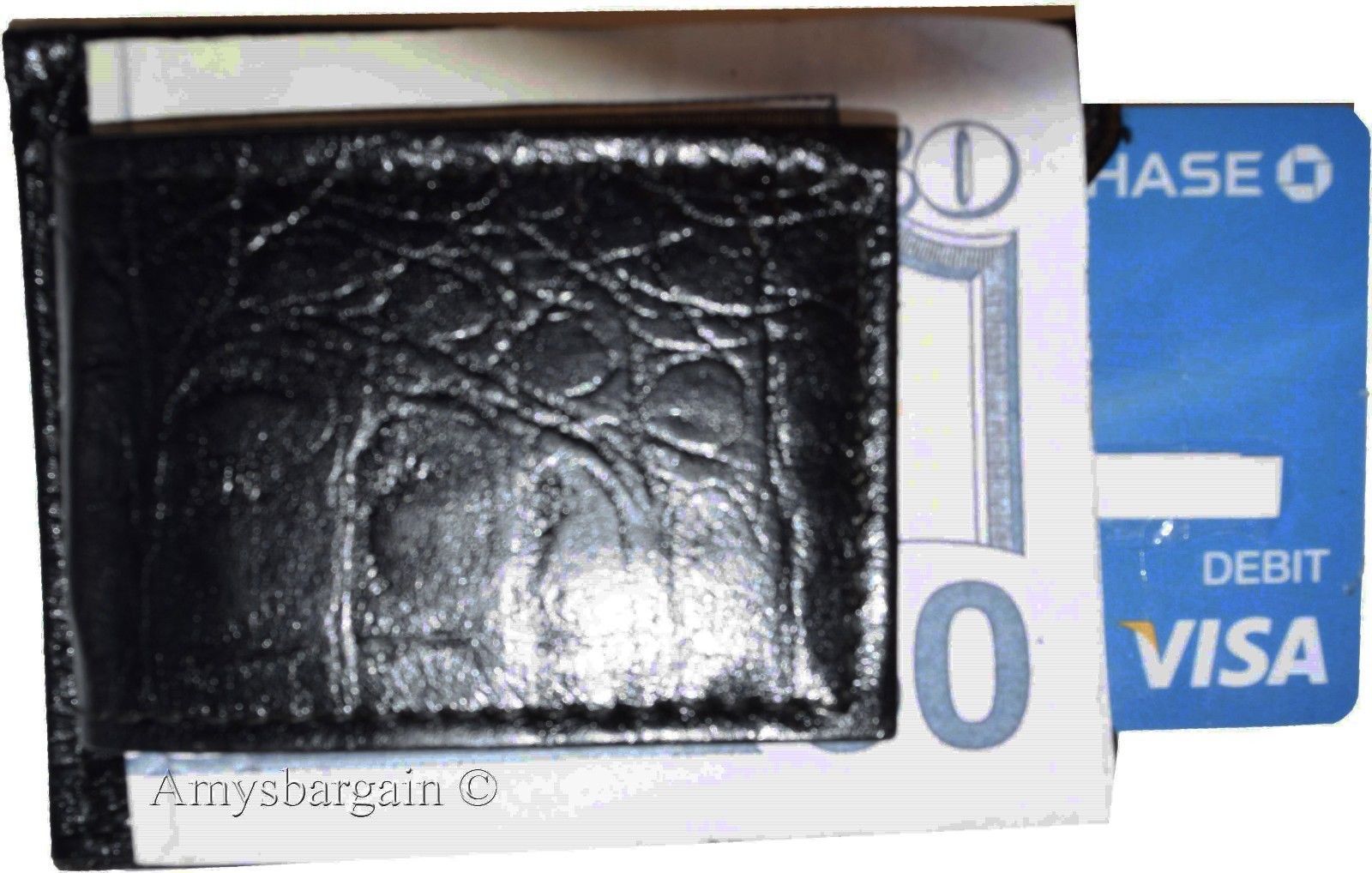 money clip crocodile skin printed leather credit card/bills fits all types bills - Image 7