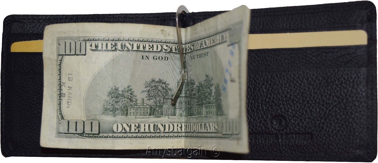 money clip natural grain leather money clip 6 credit cards bills money holder - Image 3