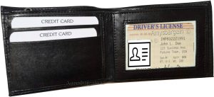new man's quality buff leather billfold wallet 6 credit card spaces w/id bnwt - Image 10