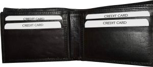 new man's quality buff leather billfold wallet 6 credit card spaces w/id bnwt - Image 11