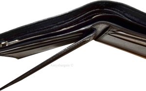 new man's quality buff leather billfold wallet 6 credit card spaces w/id bnwt - Image 12