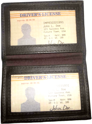 new slim leather credit card id card picture holder 2 transparent windows - Image 11