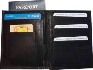 passport cover USA leather wallet black passport case real genuine leather case - Image 8