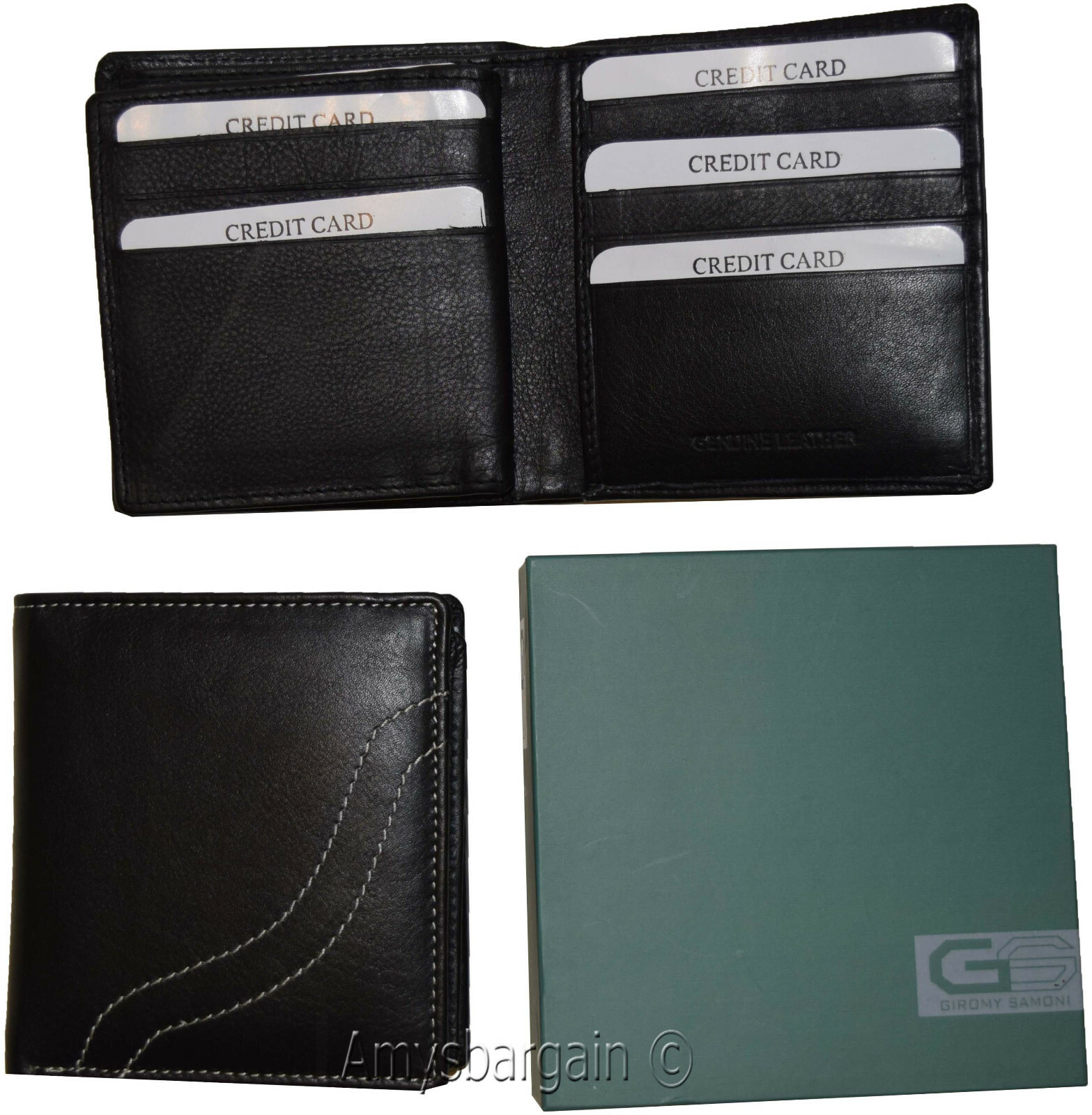 rfid men's hipster wallet genuine leather bifold 15 cards id new wallet in box - Image 11