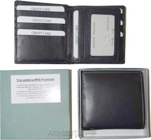 rfid men's hipster wallet genuine leather bifold 15 cards id new wallet in box - Image 4