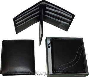 rfid men's hipster wallet genuine leather bifold 15 cards id new wallet in box - Image 8