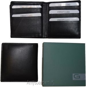 rfid men's hipster wallet genuine leather bifold 15 cards id new wallet in box - Image 9