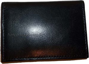 skinny leather business card 6 credit card black genuine leather id card holder - Image 3