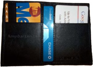 skinny leather business card 6 credit card black genuine leather id card holder - Image 4