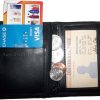 slim compact business cad case 4 credit card 2 ids zip change purse new