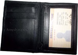 slim compact business cad case 4 credit card 2 ids zip change purse new - Image 6