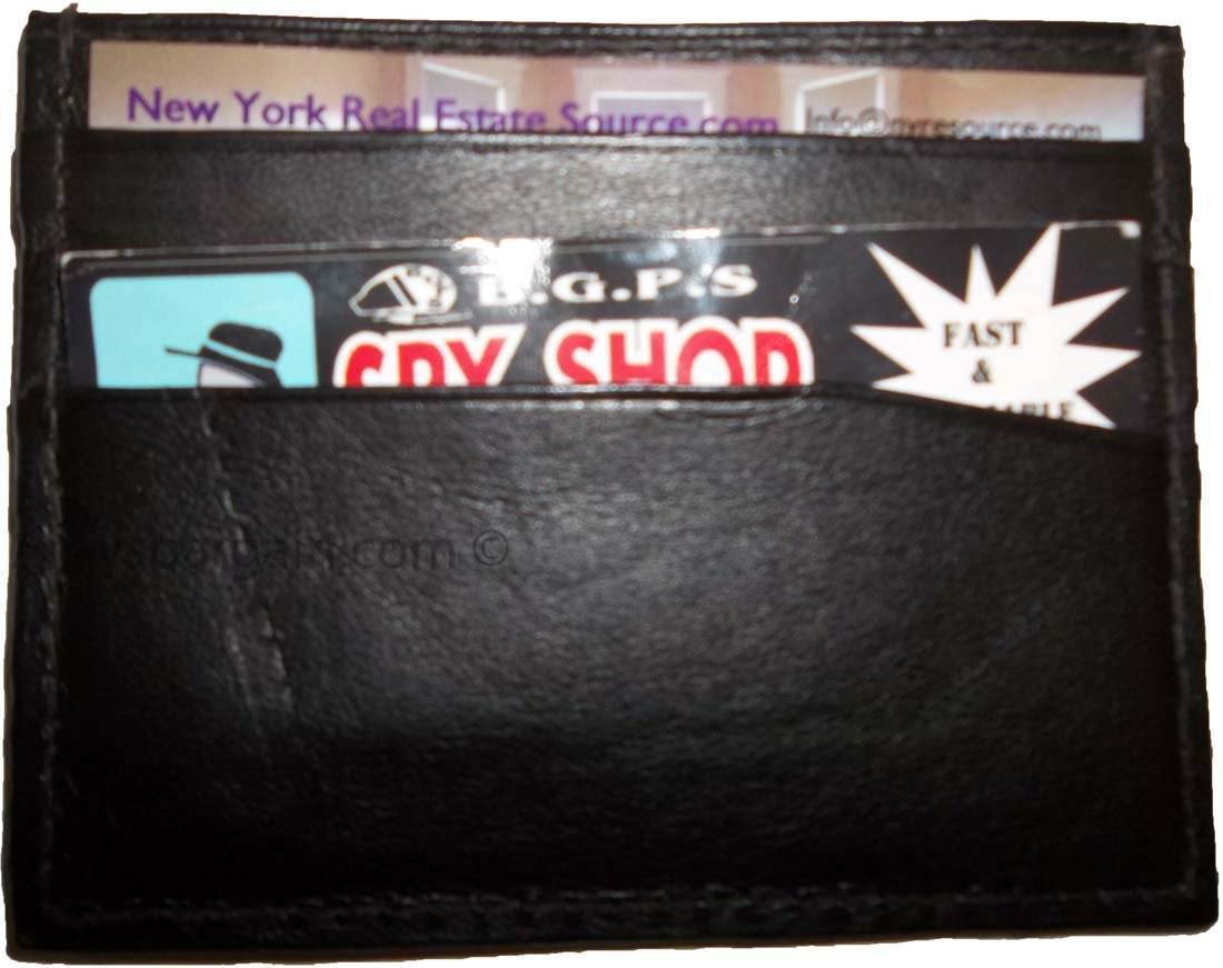 small flat 7 card genuine leather organizer credit card id card new card case - Image 5