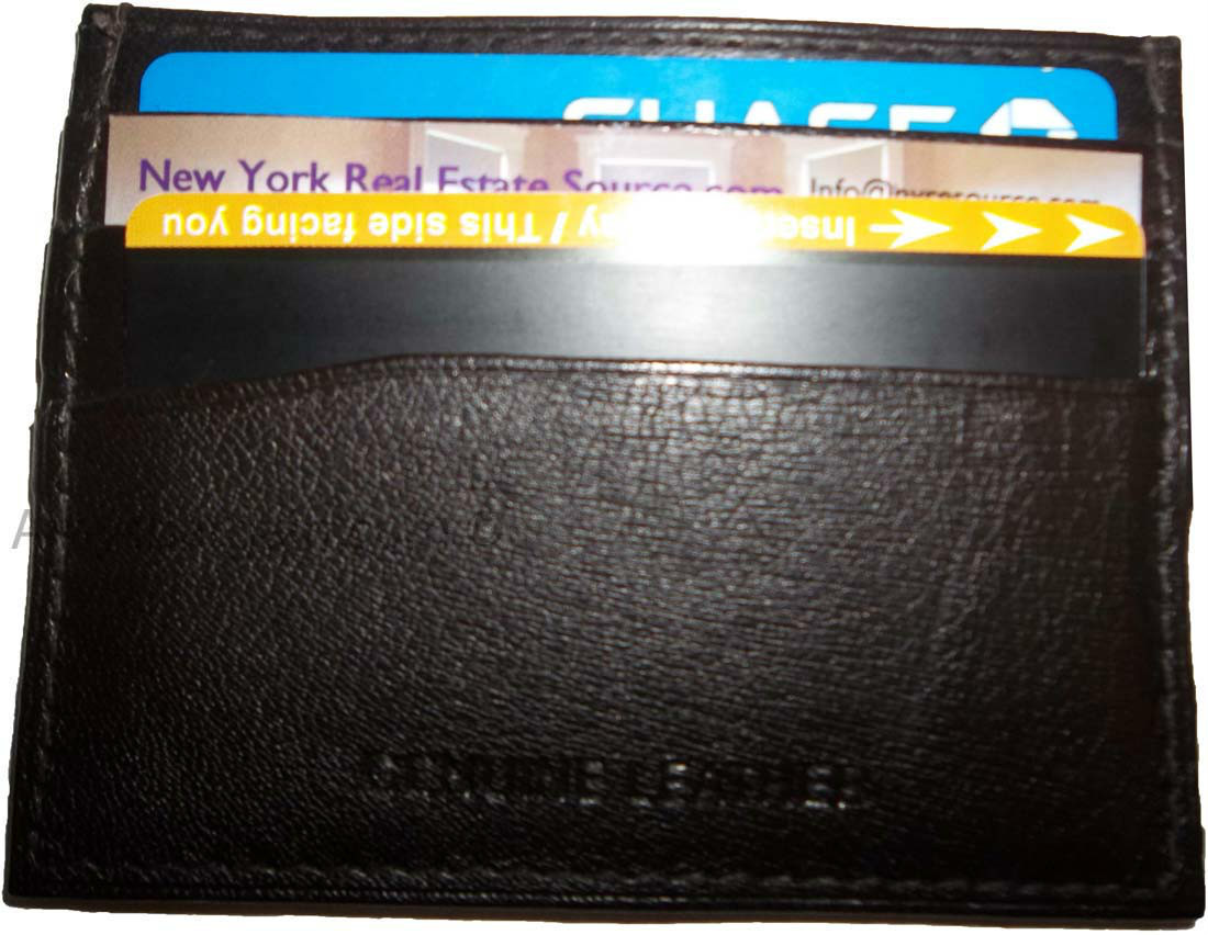 small flat 7 card genuine leather organizer credit card id card new card case - Image 6