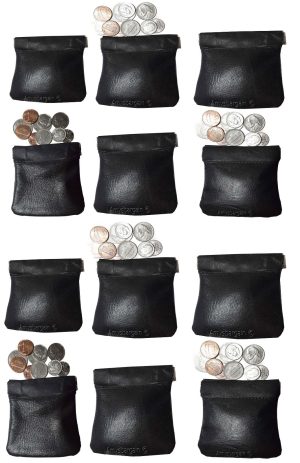 2 Change Purse, Leather Ladies Wallet purse mini pocket zip coin case key ring - Image 11