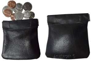 2 Change Purse, Leather Ladies Wallet purse mini pocket zip coin case key ring