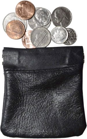 2 Change Purse, Leather Ladies Wallet purse mini pocket zip coin case key ring - Image 5