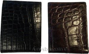 2 New Crocodile Skin Printed Leather man's bi fold wallet 2 bill slots 6 card ID - Image 3