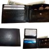 3 New Men's bi-fold Leather Wallet 7 credit card ID Change purse 2 bill slot BN