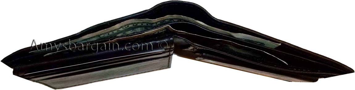 3 New Men's bi-fold Leather Wallet 7 credit card ID Change purse 2 bill slot BN - Image 7